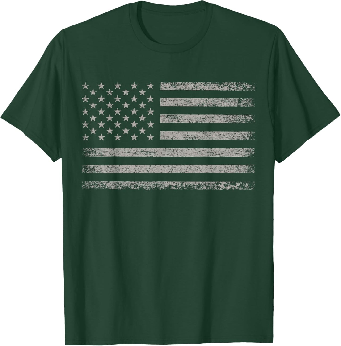 Patriotic USA Flag 4th of July Women Kids Boys Girls T-Shirt - T-Shirt | Forest