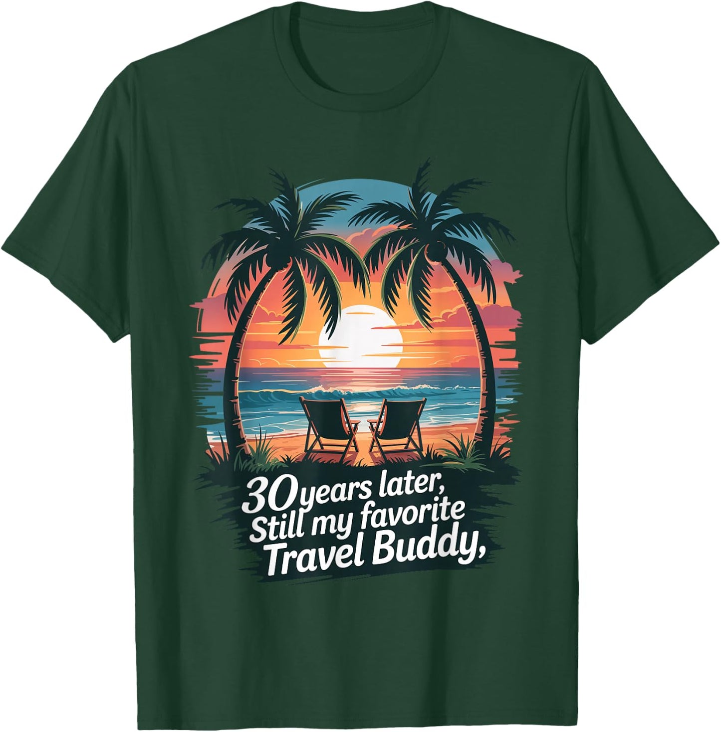30th Wedding Anniversary Shirt Summer Vacation Beach Trip T-Shirt - T-Shirt | Forest