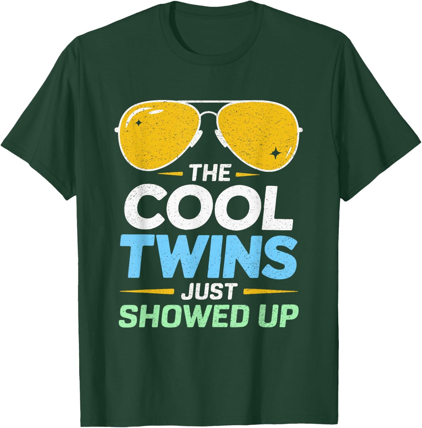 Cool Twins Just Showed Up Retro Matching Siblings Funny Kids T-Shirt - T-Shirt | Forest
