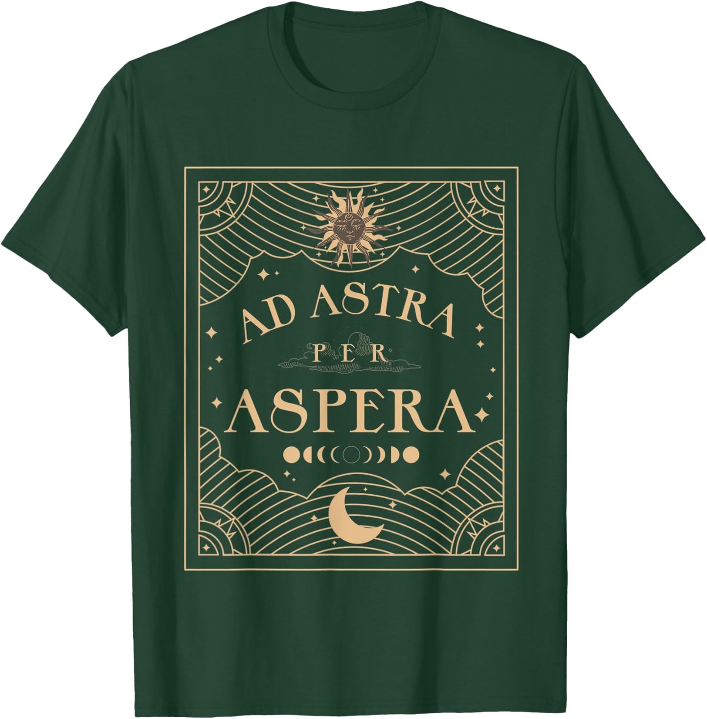 Dark Academia Aesthetic Ad Astra Tarot Celestial Sun & Moon T-Shirt - T-Shirt | Forest