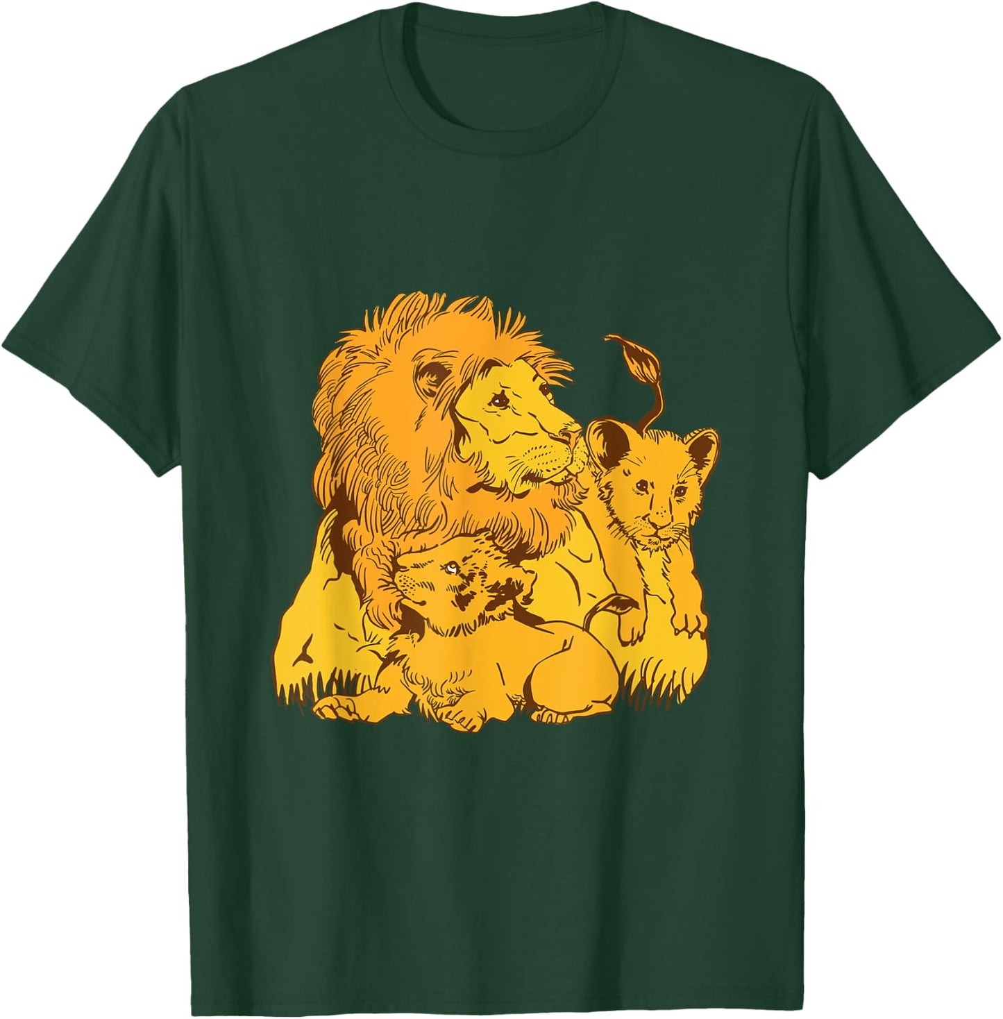 Proud Dad Lion with Cubs Lion Papa for Father's Day T-Shirt - T-Shirt | Forest