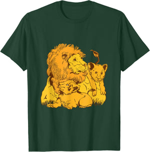 Proud Dad Lion with Cubs Lion Papa for Father's Day T-Shirt - T-Shirt | Forest