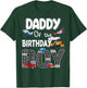 Daddy Of The Birthday Boy Trains Cars Fire Trucks Airplane T-Shirt - T-Shirt | Forest