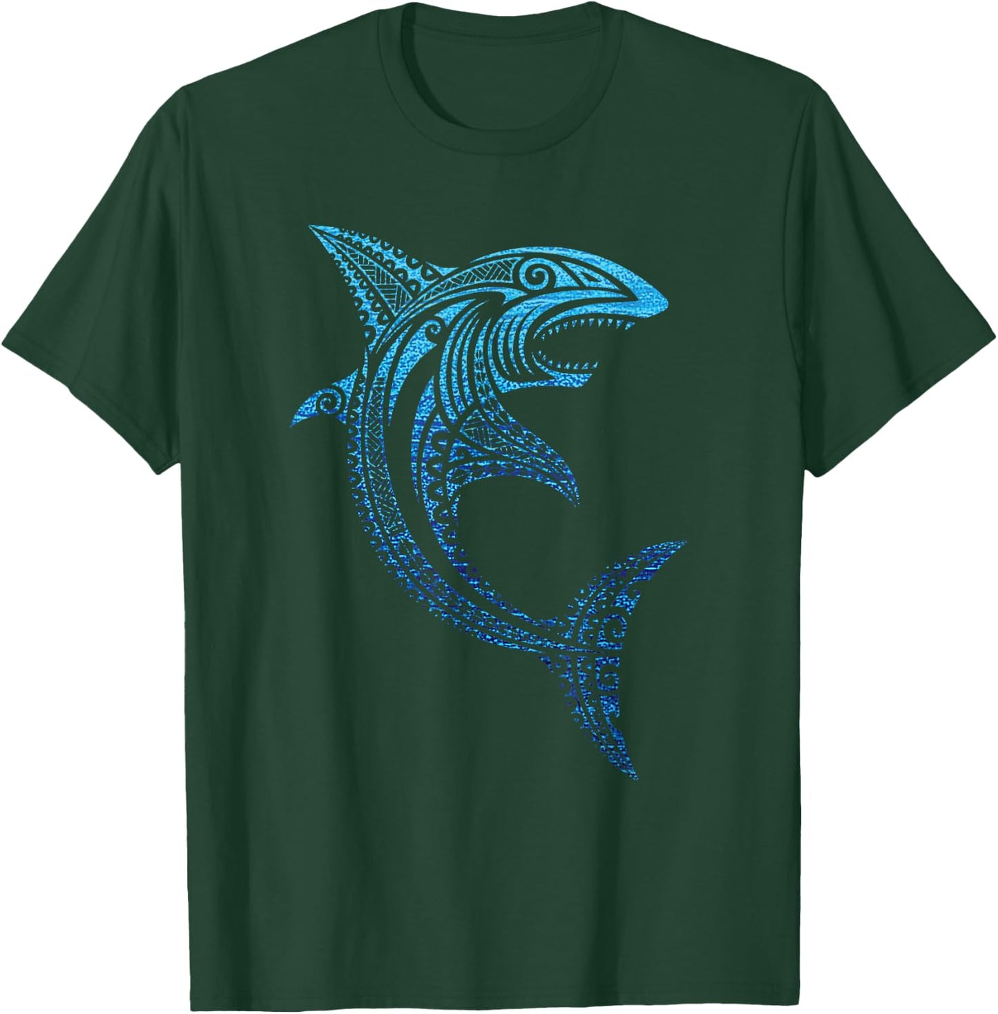 Artistic Tribal Shark Polynesian Tattoo Hawaiian Vacation T-Shirt - T-Shirt | Forest