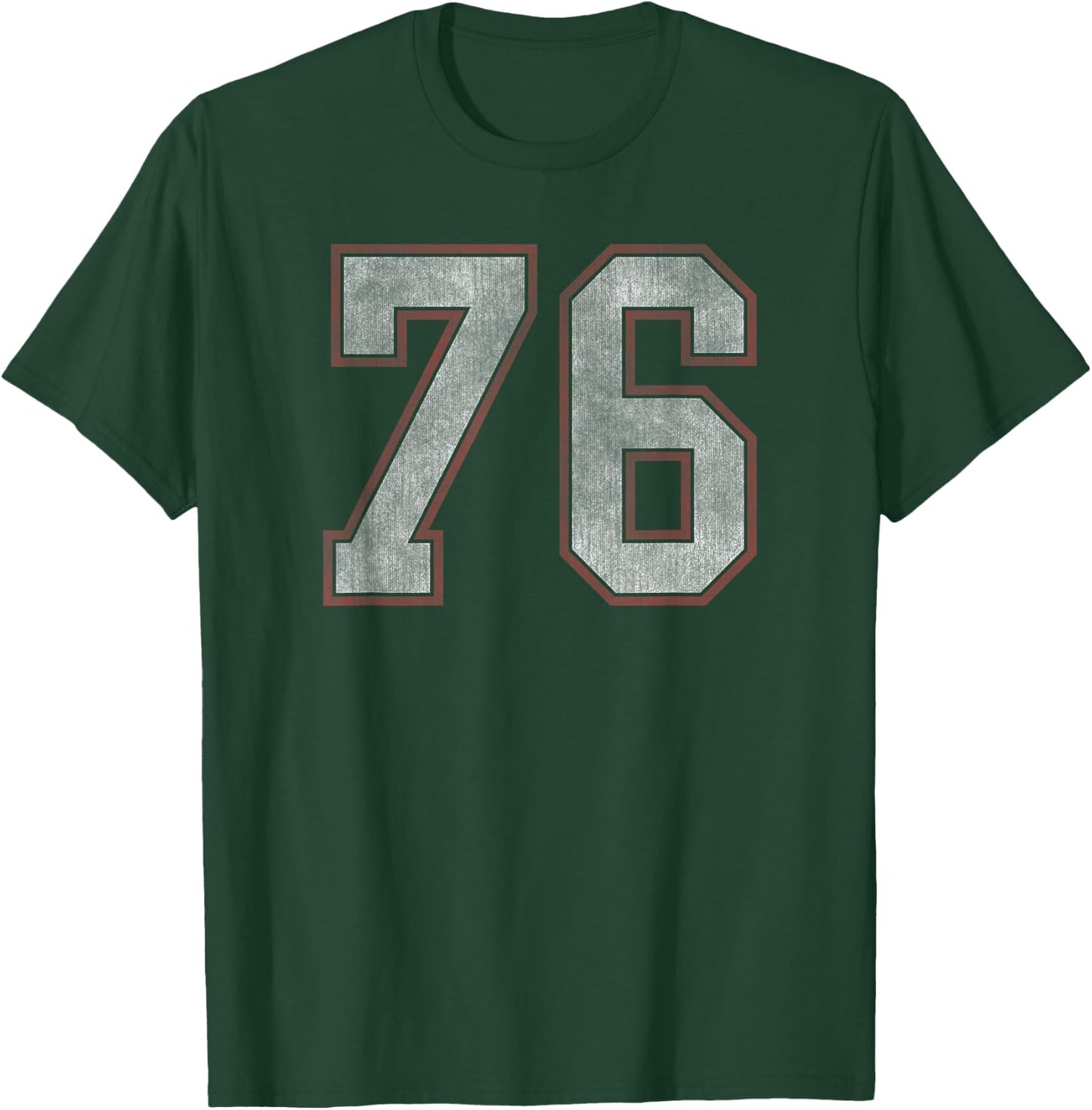 Trendy Vintage Number 76 Fitness T-Shirt - T-Shirt | Forest