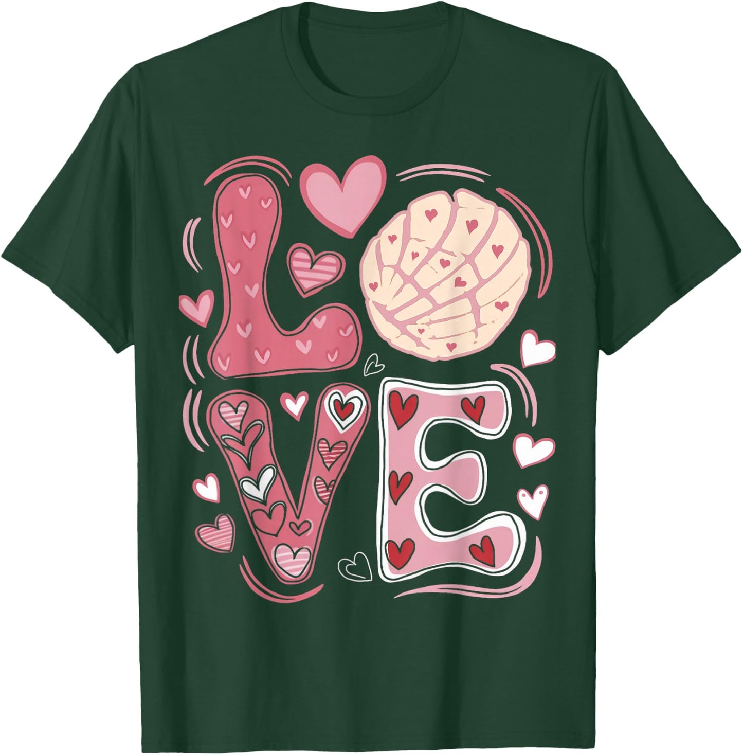 LOVE Latina Mexican Baked Concha Pastry Conchas T-Shirt - T-Shirt | Forest