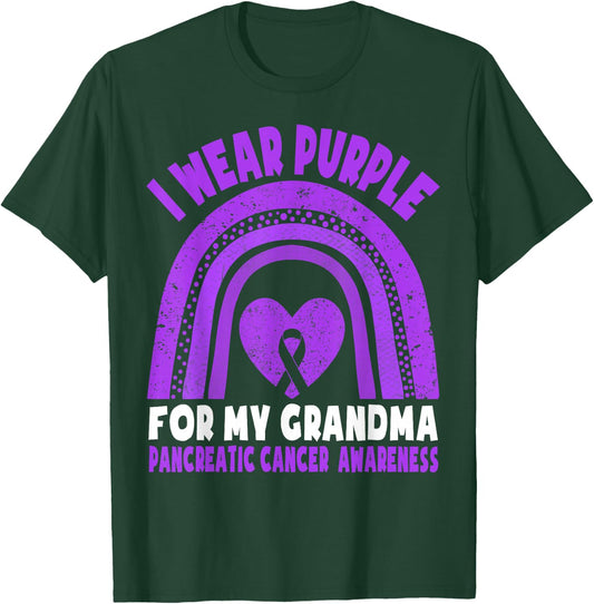 I Wear Purple For My Grandma Pancreatic Cancer Awareness T-Shirt - T-Shirt | Forest