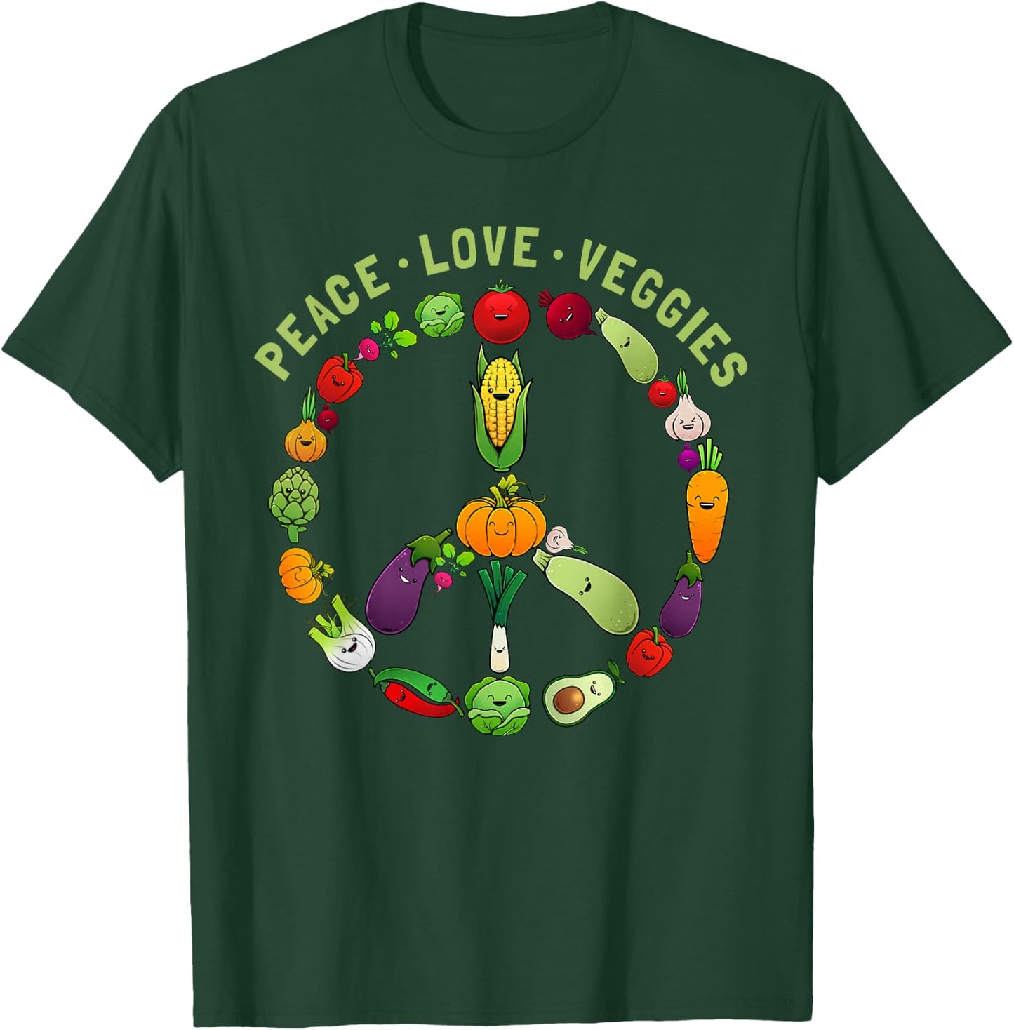 Funny Veggie Art Men Vegan Food Vegetables Themed T-Shirt - T-Shirt | Forest