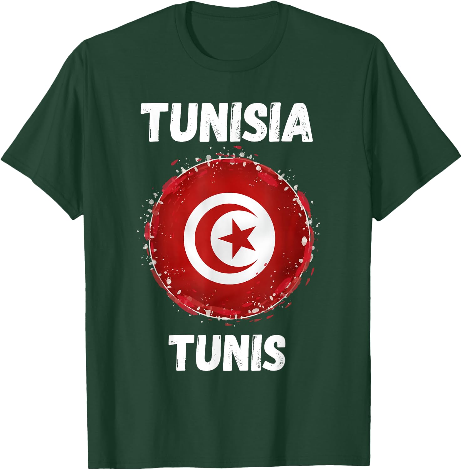 Tunis Tunisia Retro Vintage Sport Tunisian Flag Souvenirs T-Shirt - T-Shirt | Forest