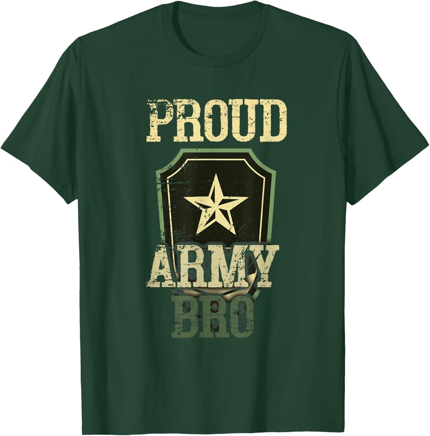Proud Army Soldier Brother USA American Military Family T-Shirt - T-Shirt | Forest