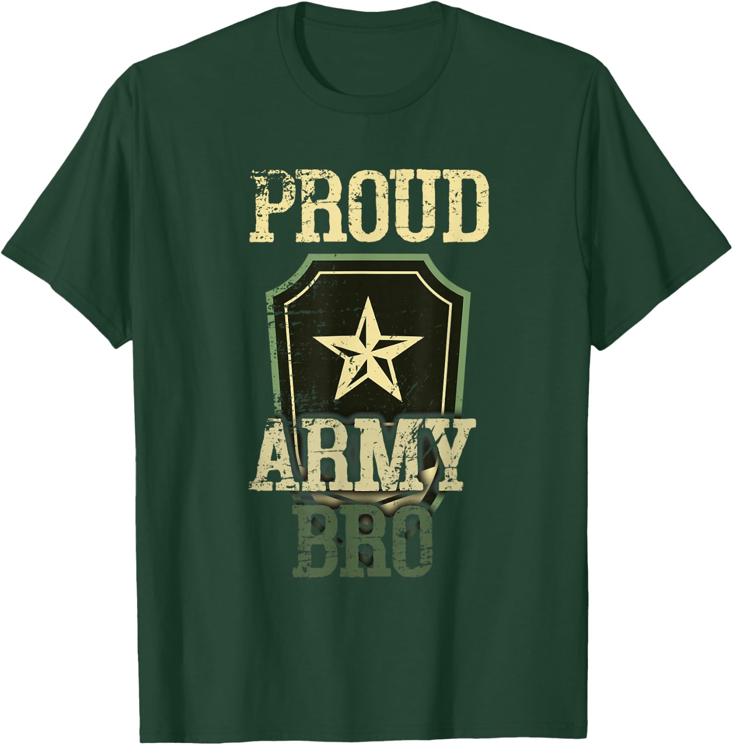 Proud Army Soldier Brother USA American Military Family T-Shirt - T-Shirt | Forest
