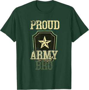 Proud Army Soldier Brother USA American Military Family T-Shirt - T-Shirt | Forest