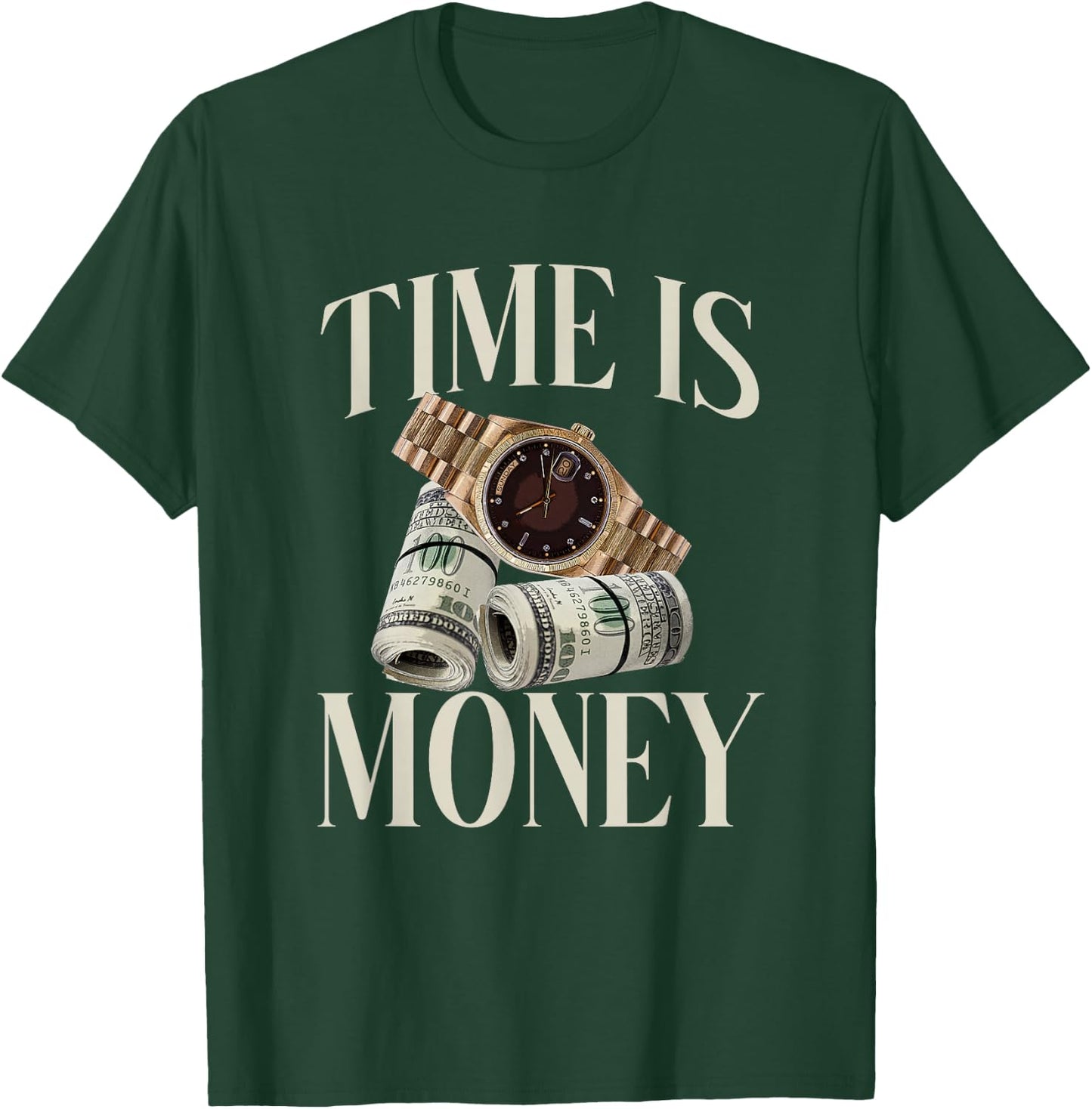 Time Is Money Cash Business Millionaire Cryptocurrency Rich T-Shirt - T-Shirt | Forest