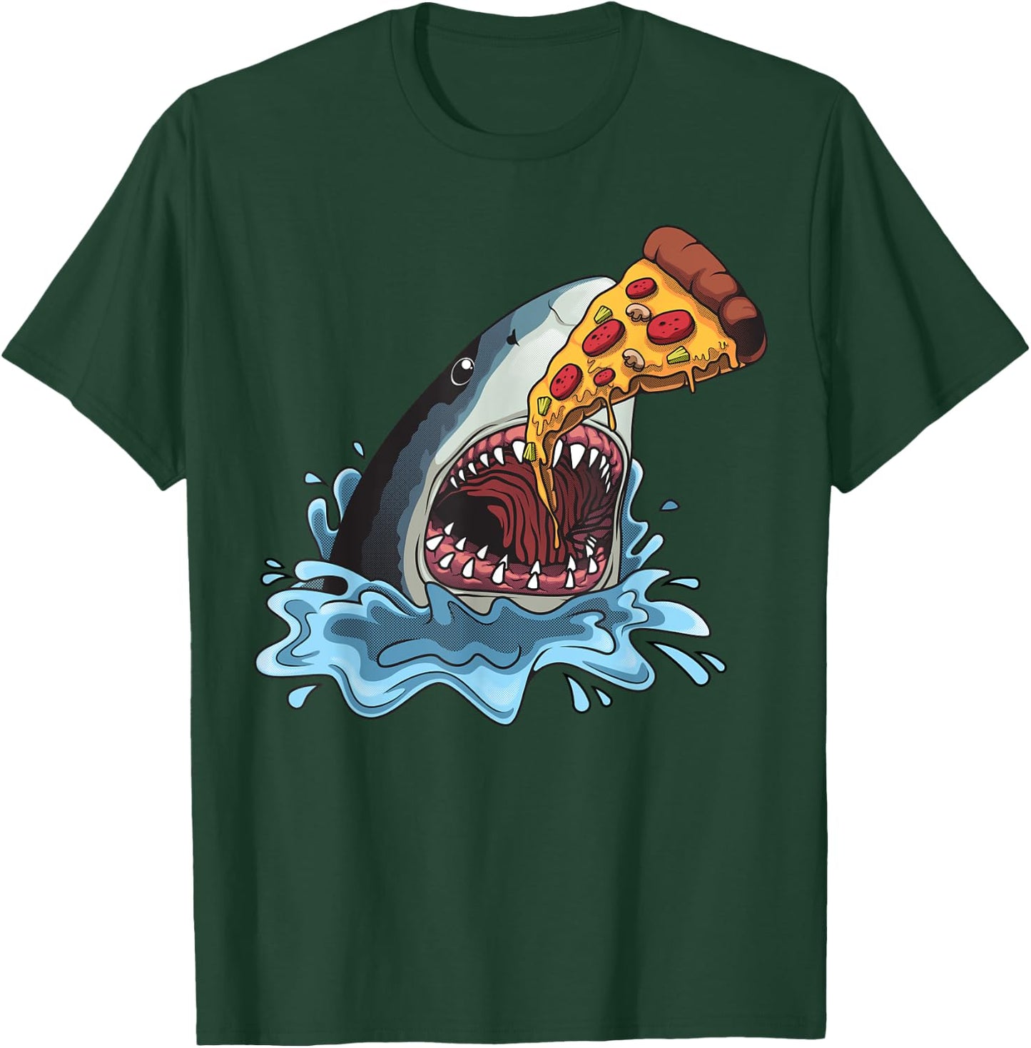 Funny Shark Pizza For Jawsome Shark Pizza Lover Men Women T-Shirt - T-Shirt | Forest