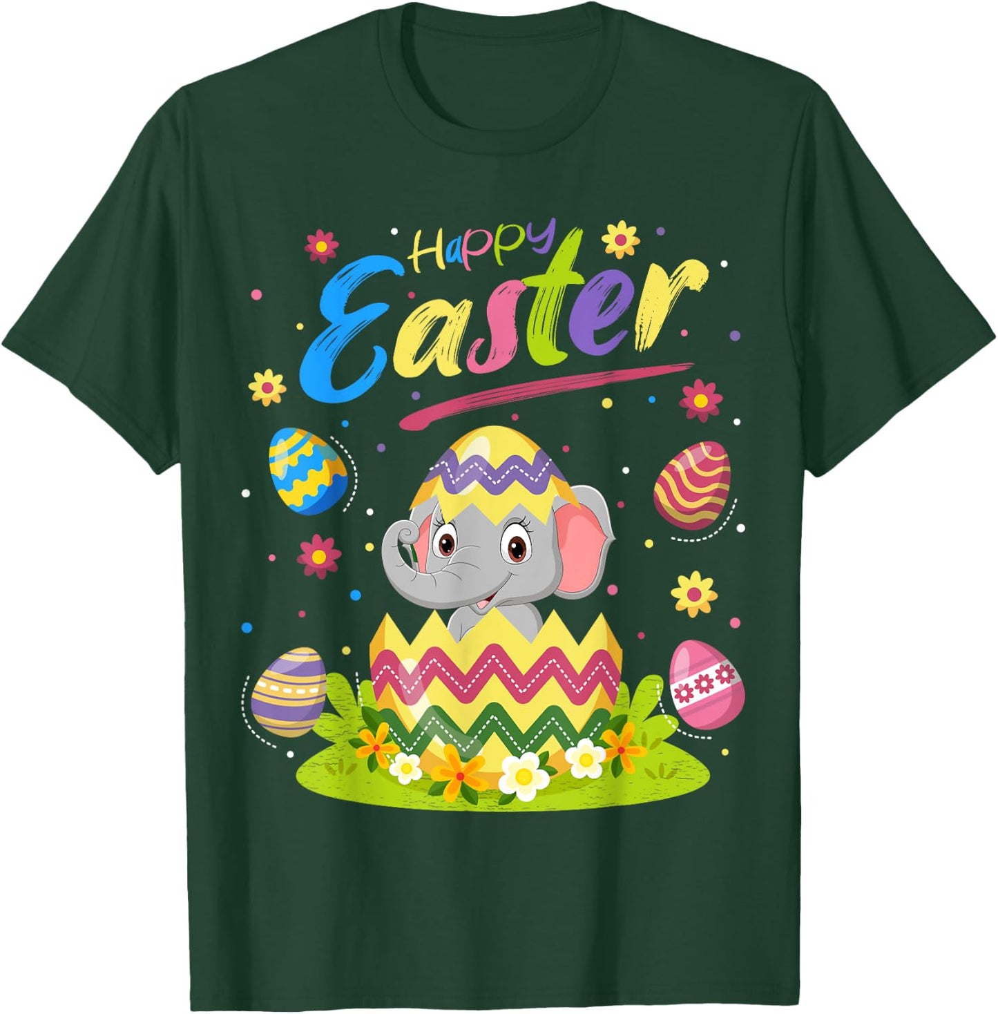 Elephant Lover Funny Easter Egg Elephant Happy Easter T-Shirt - T-Shirt | Forest