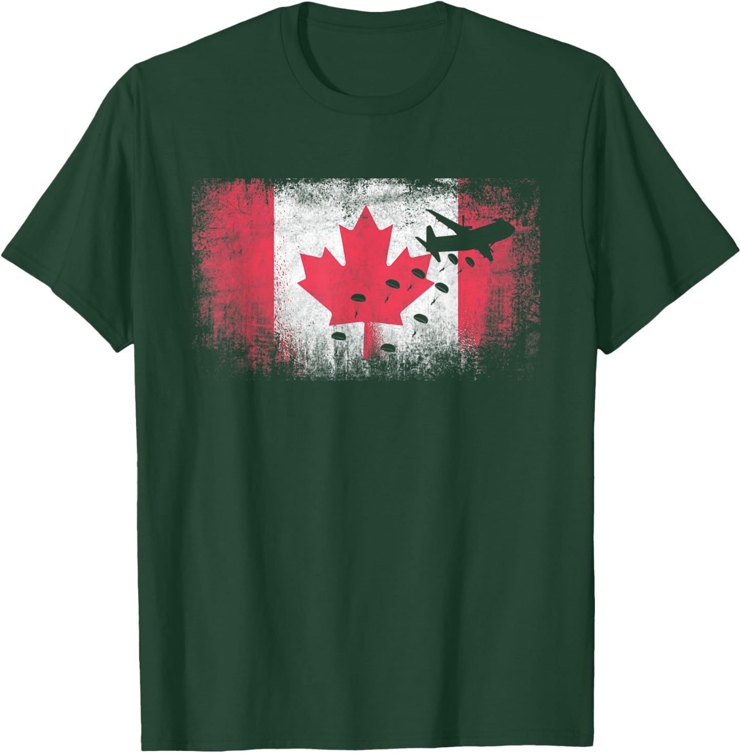 Paratrooper Canada Flag Airborne Army T-Shirt - T-Shirt | Forest