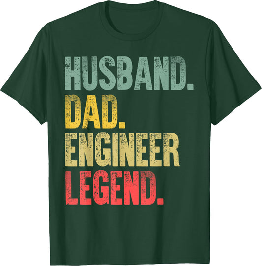 Funny Vintage Shirt Husband Dad Engineer Legend Retro T-Shirt - T-Shirt | Forest