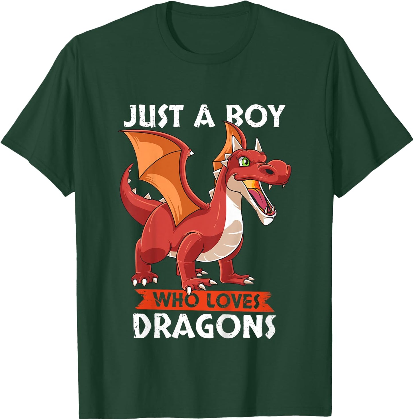 Kids Cute Just a Boy Who Loves Dragons - Gift T-Shirt - T-Shirt | Forest