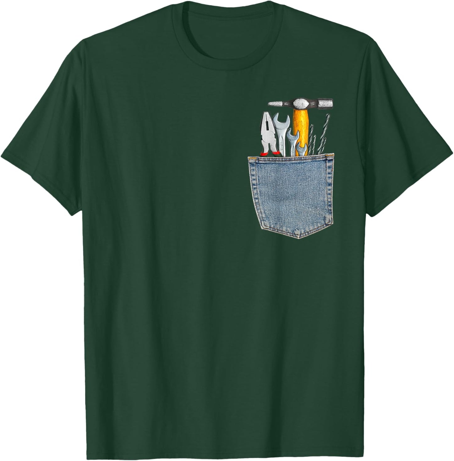 Work Tools Set in My Pocket Funny Mechanic T Shirt For Dad T-Shirt - T-Shirt | Forest