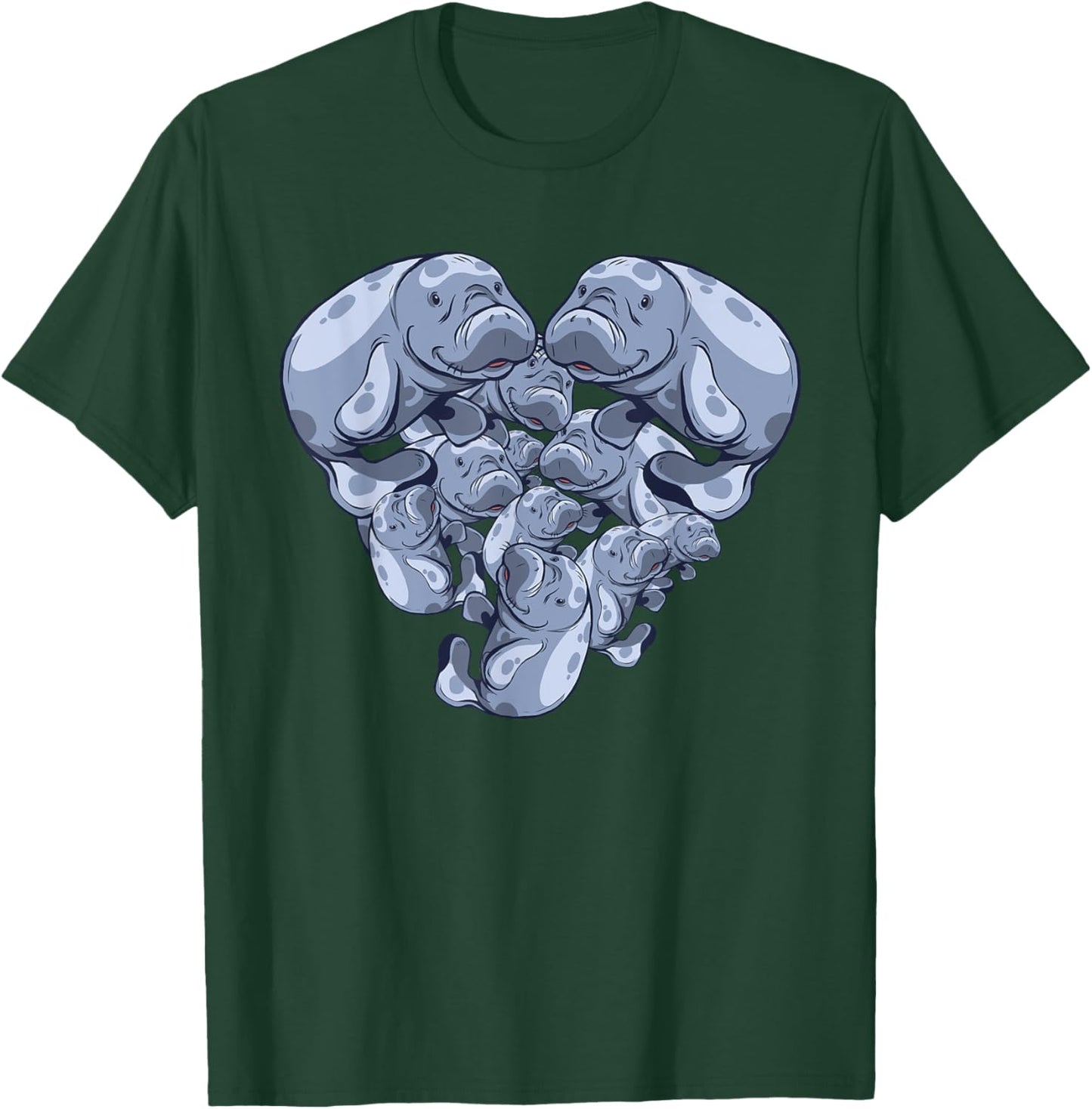 Sea cow heart shape design T-Shirt - T-Shirt | Forest
