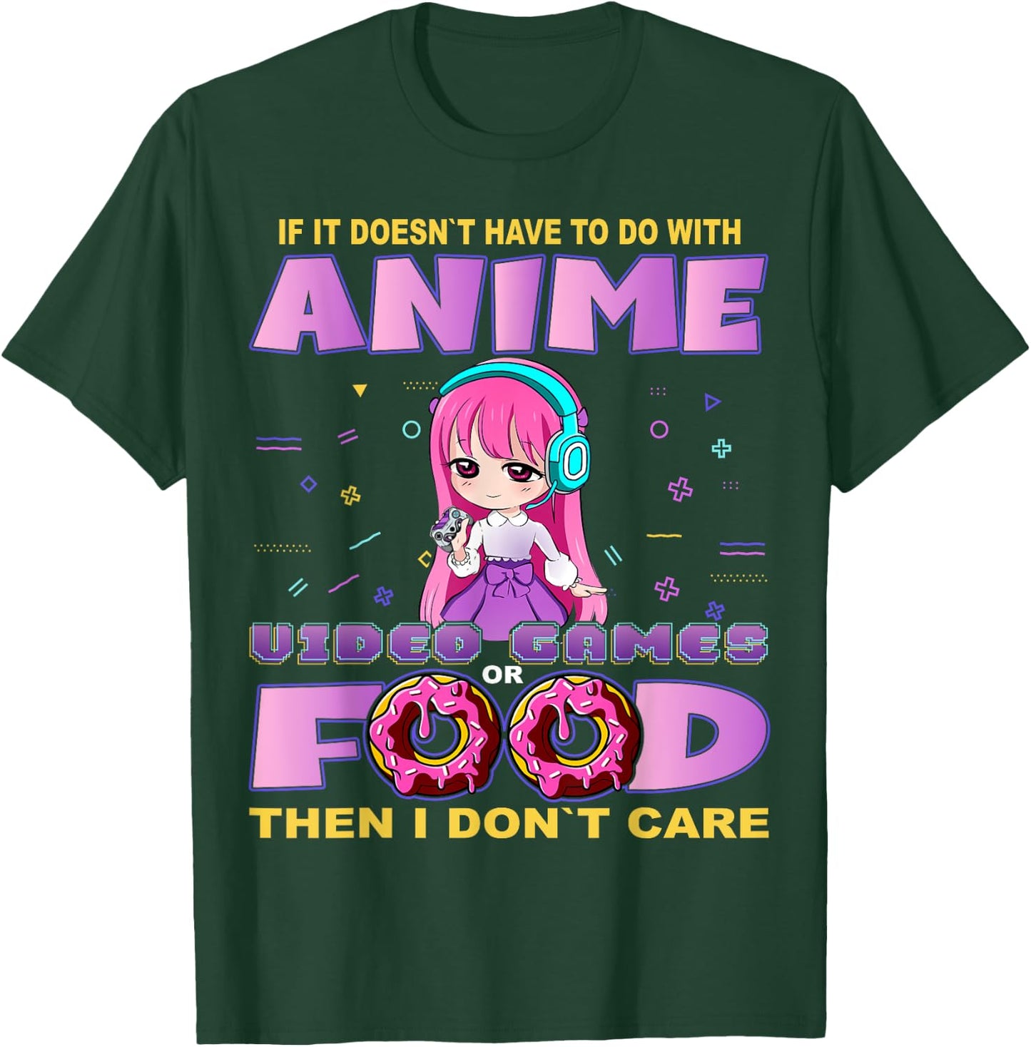 Funny Anime and Video Games Food Chibi Gaming Donut T-Shirt - T-Shirt | Forest