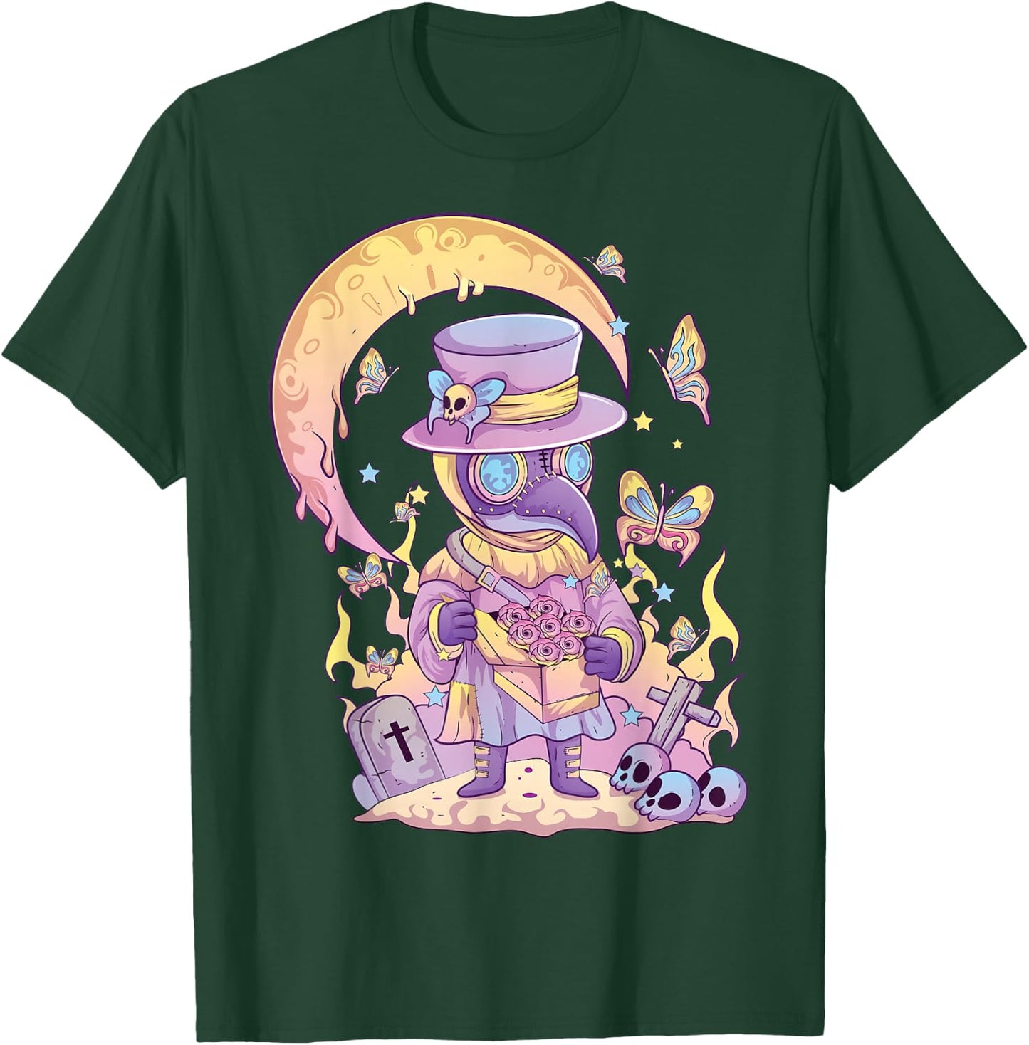 Pastel Goth Cute Creepy Plague Doctor Kawaii Menhera Wiccan Small T-Shirt - T-Shirt | Forest