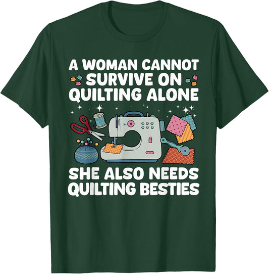 Funny Quilting Art Girls Sewing Seamstress Quilter T-Shirt - T-Shirt | Forest