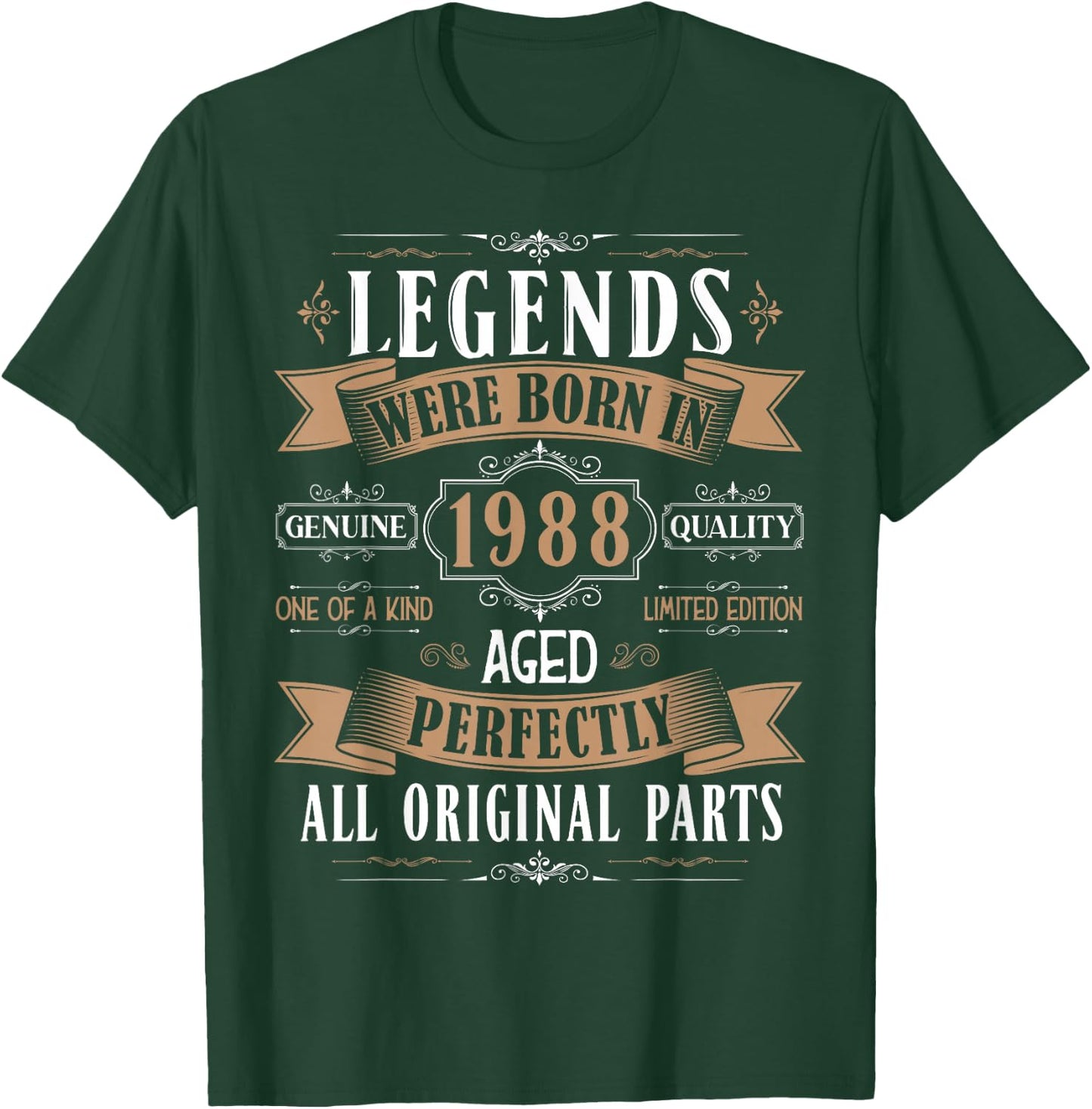 Legends Born In 1988 37th Birthday 37 Years Old Bday Men T-Shirt - T-Shirt | Forest