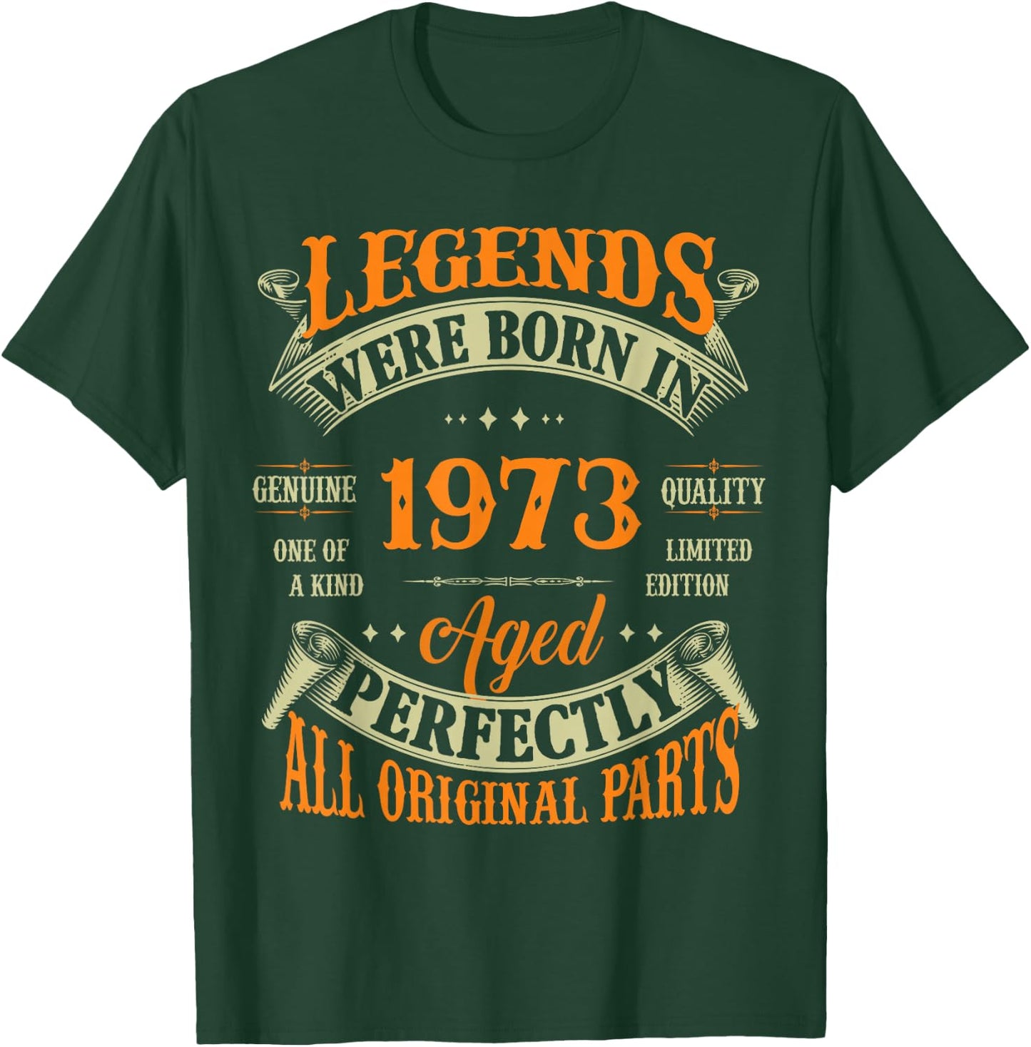 52nd Birthday Vintage Legends Born in 1973 52 Years Old T-Shirt - T-Shirt | Forest
