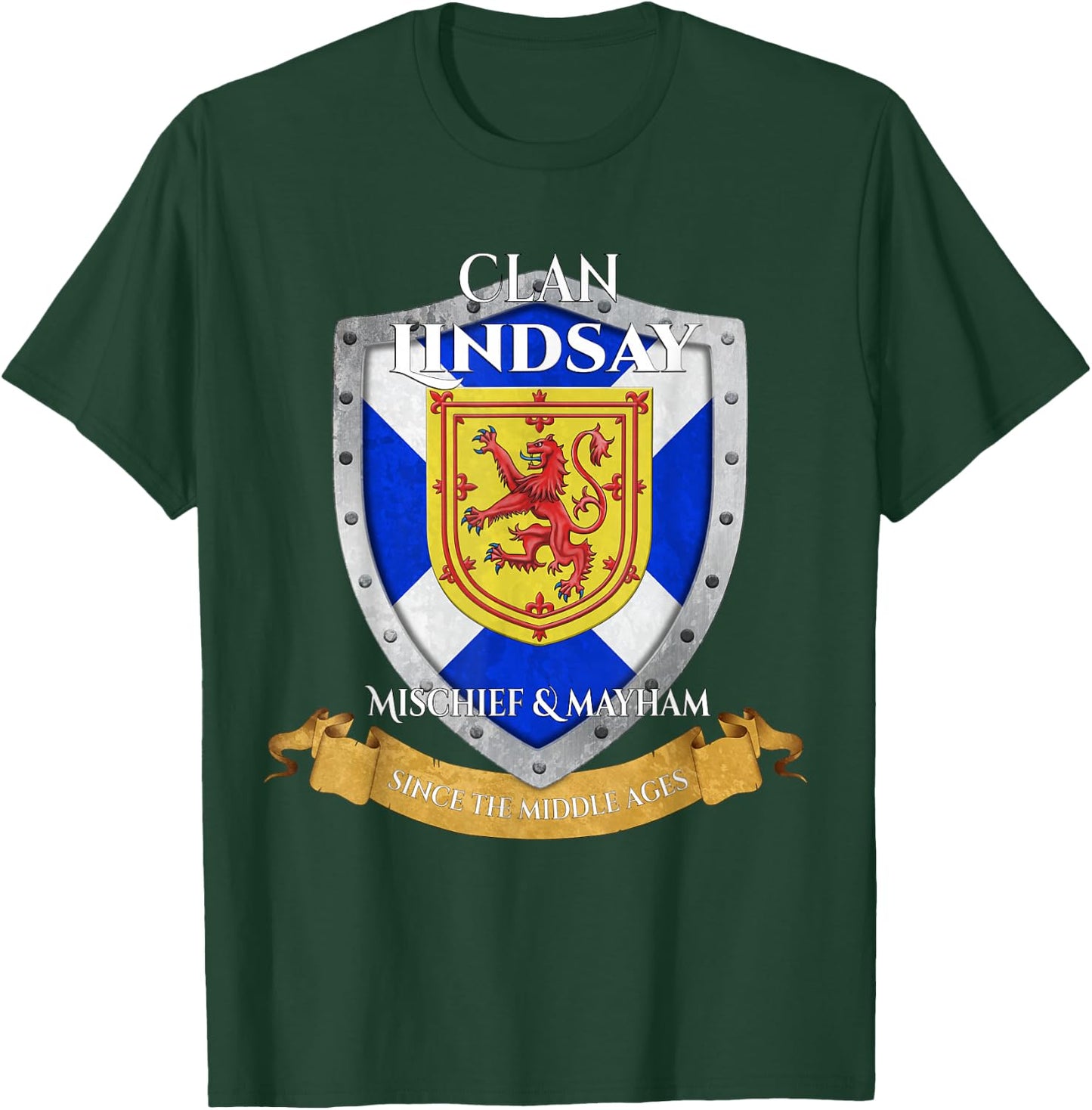 Lindsay Scottish Family Clan Scotland Shield T-Shirt - T-Shirt | Forest