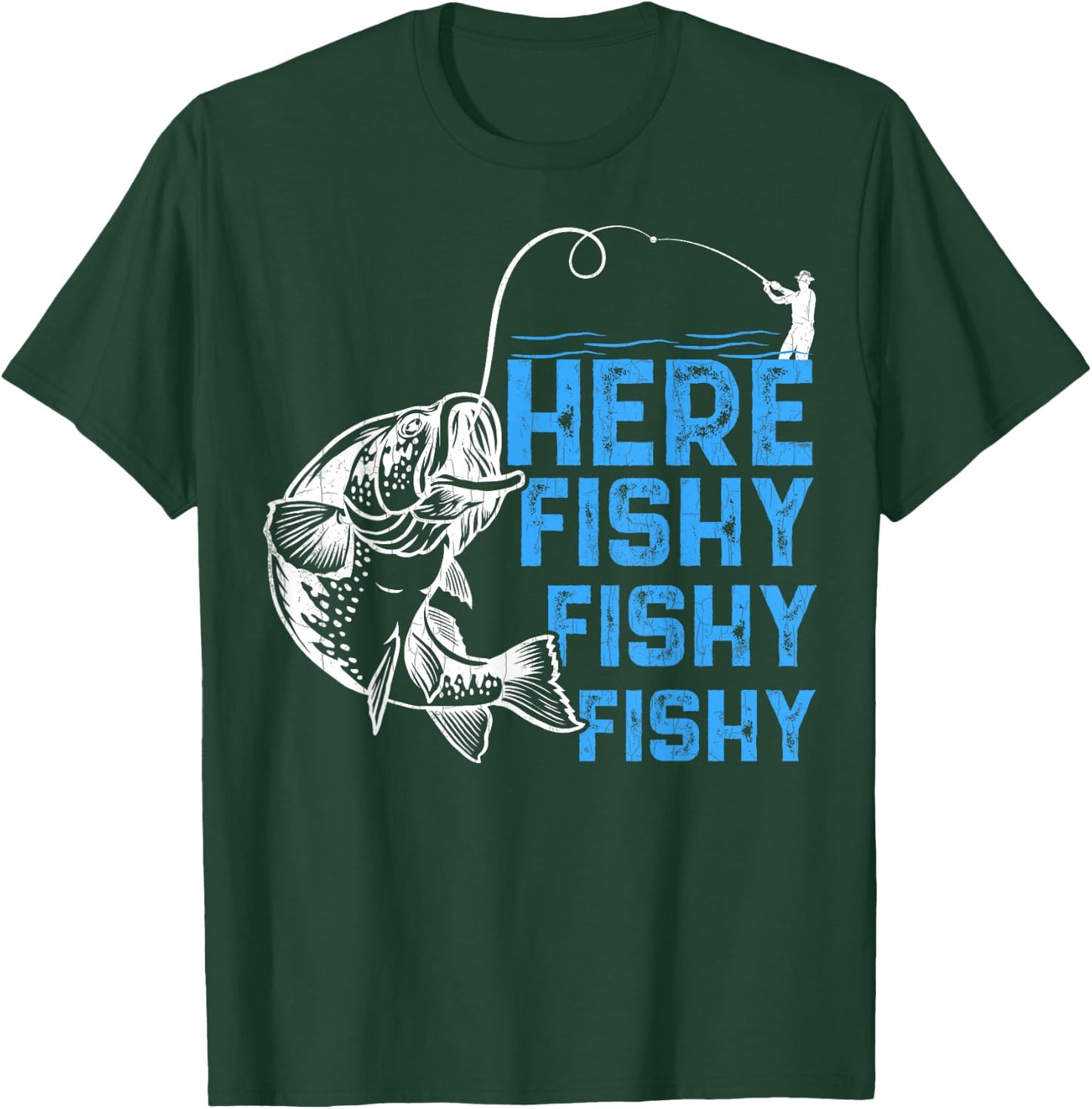 Here Fishy Funny Fishkeeping Aquarist Aquarium Graphic T-Shirt - T-Shirt | Forest