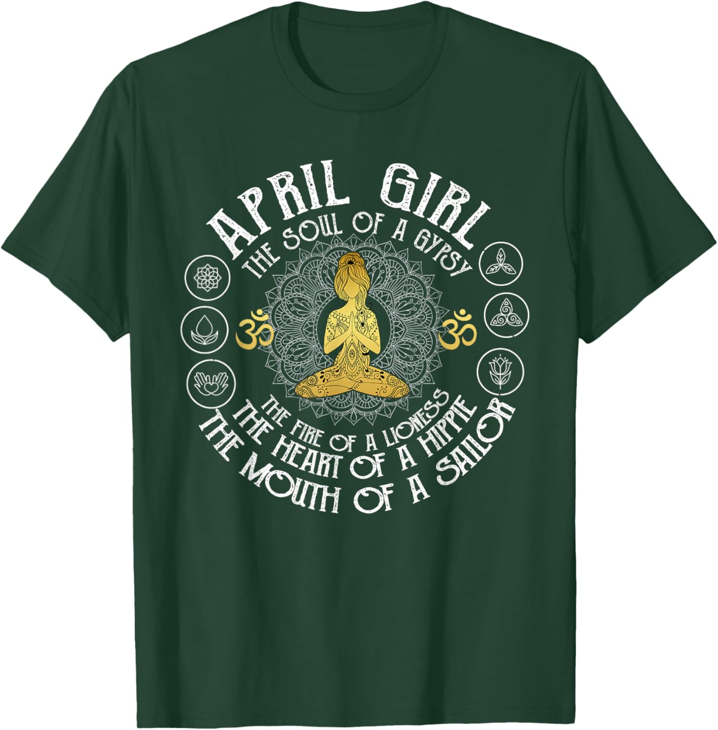 April Girl Witch Soul Funny Cute Vintage Birthday April Yoga T-Shirt - T-Shirt | Forest