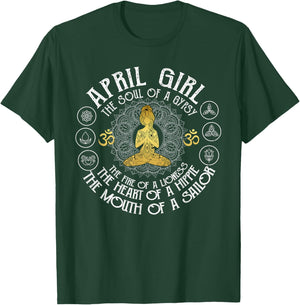 April Girl Witch Soul Funny Cute Vintage Birthday April Yoga T-Shirt - T-Shirt | Forest