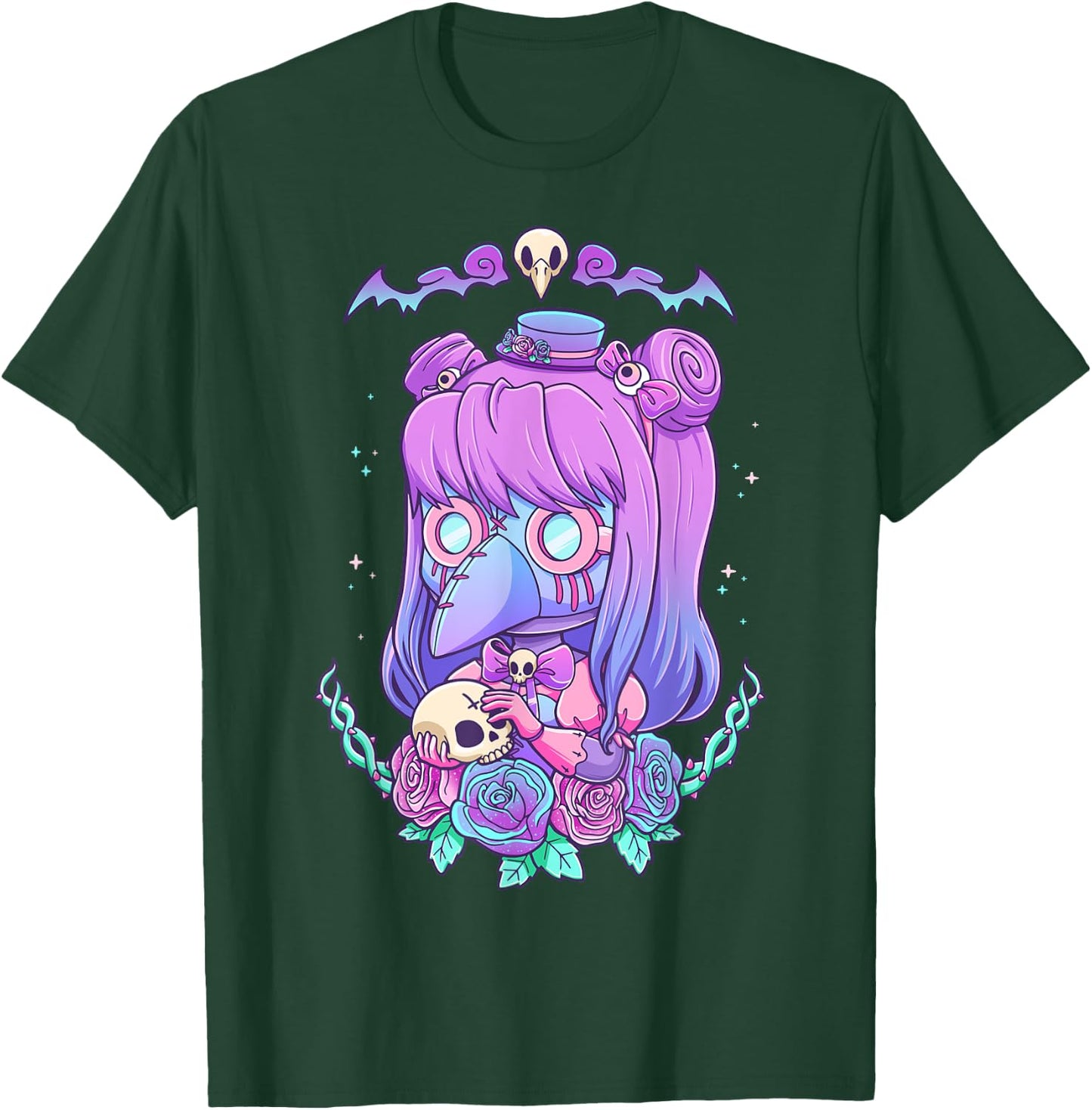 Pastel Goth Creepy Plague Doctress Kawaii Menhera Wiccan T-Shirt - T-Shirt | Forest