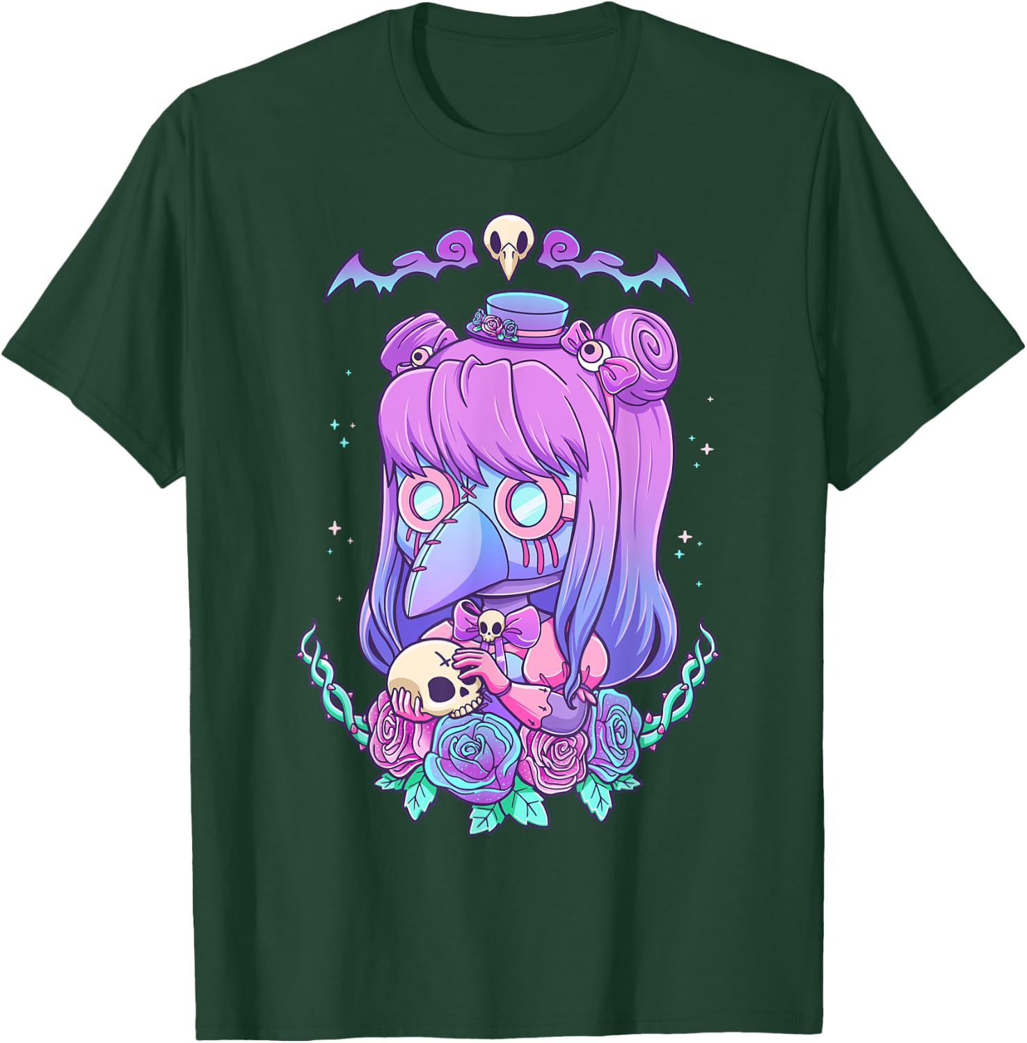 Pastel Goth Creepy Plague Doctress Kawaii Menhera Wiccan T-Shirt - T-Shirt | Forest