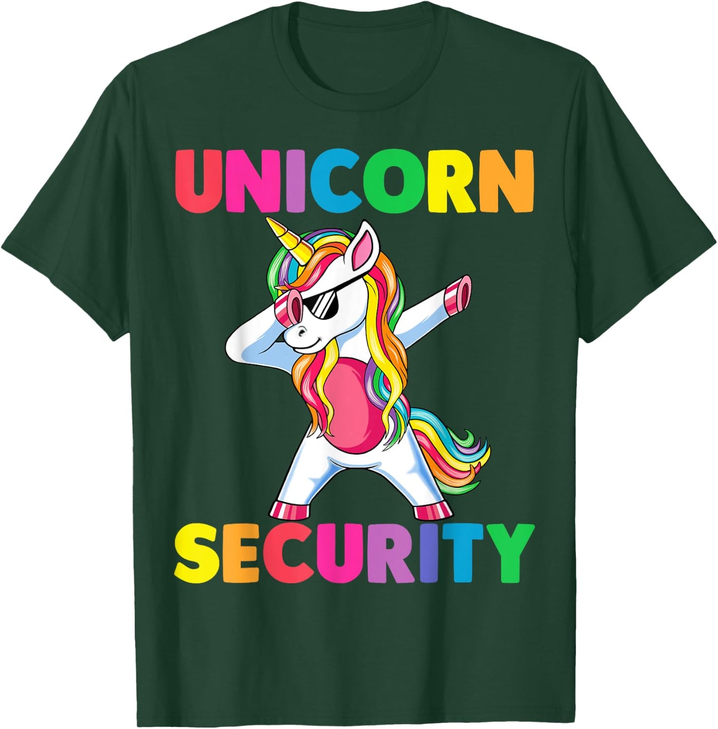 Halloween Dad Mom Daughter Adult Costume Unicorn Security T-Shirt - T-Shirt | Forest