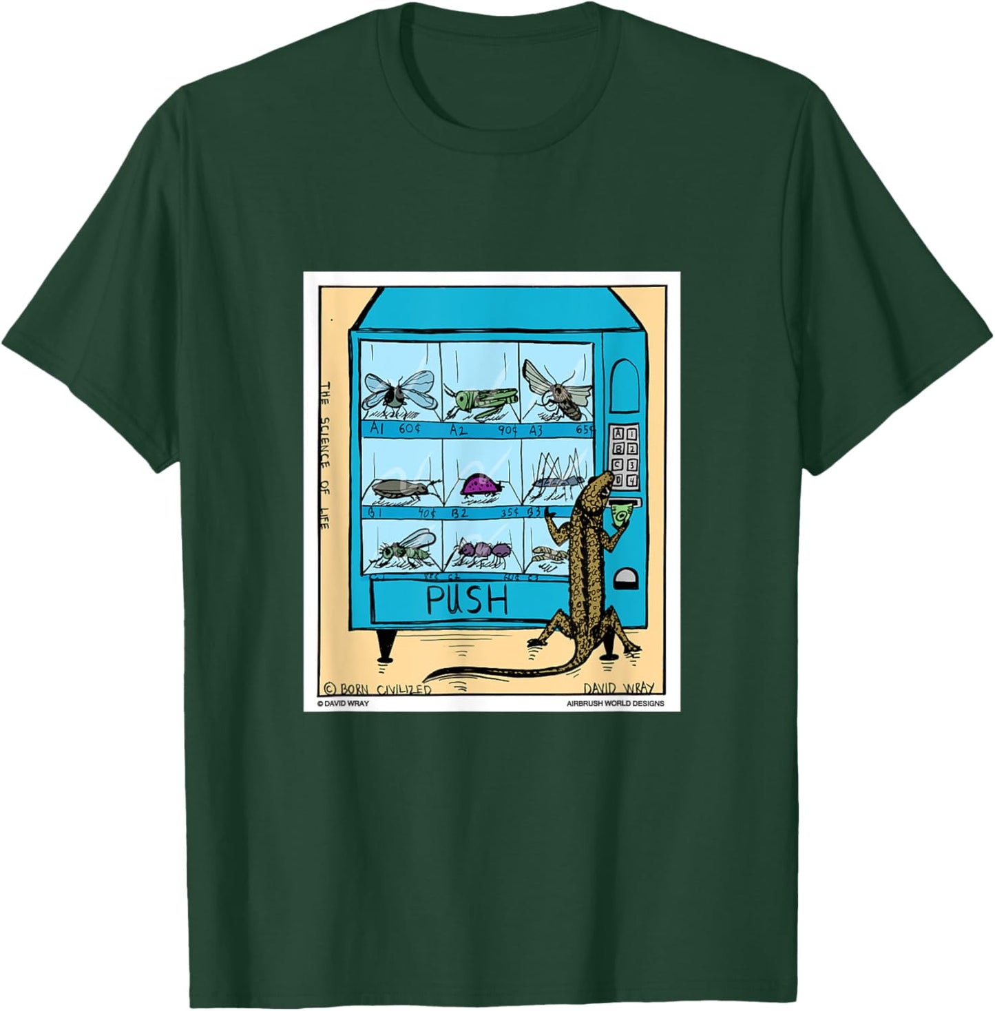 Lizard Using Insect Vending Machine Funny Reptile Gift T-Shirt - T-Shirt | Forest