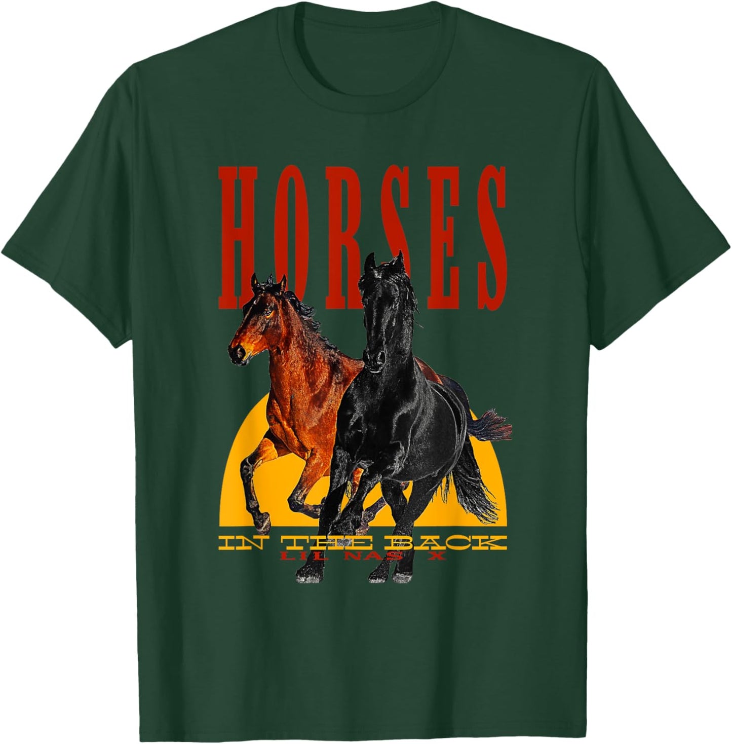 Lil Nas X Official Horses in the Back T-Shirt - T-Shirt | Forest