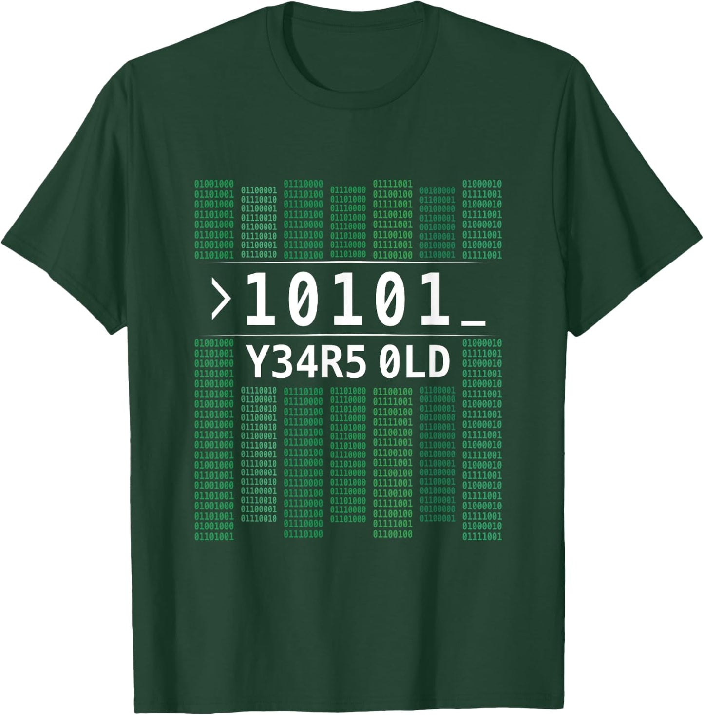 10101 Years Old Binary Code 21st Birthday Computer T-Shirt - T-Shirt | Forest