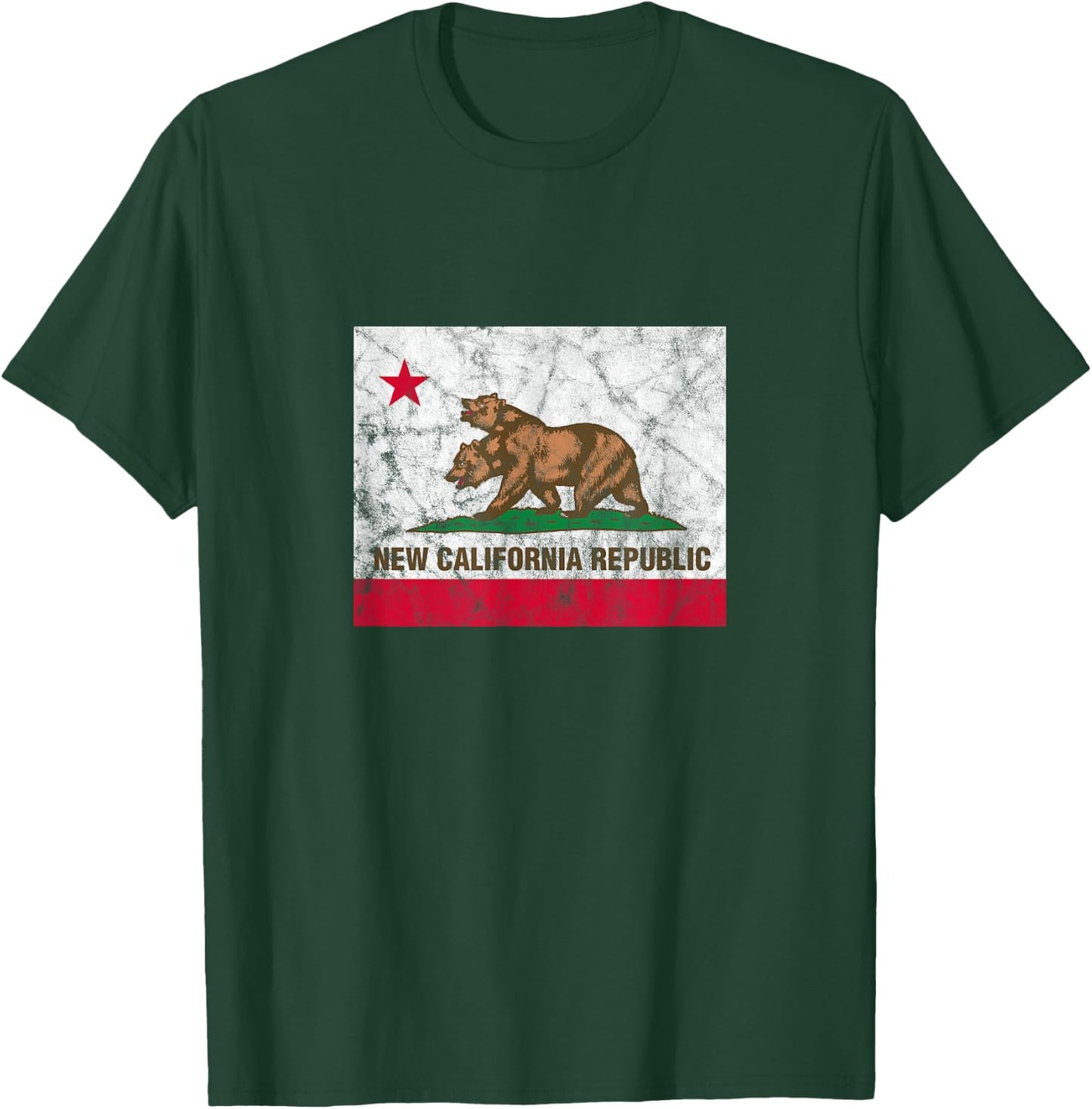 New California Republic NCR State Distressed Flag T-Shirt - T-Shirt | Forest