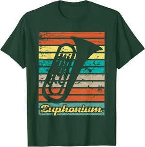 Retro Euphonium Player Euphoniumist Marching Band T-Shirt - T-Shirt | Forest