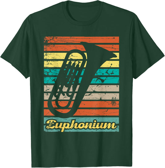 Retro Euphonium Player Euphoniumist Marching Band T-Shirt - T-Shirt | Forest