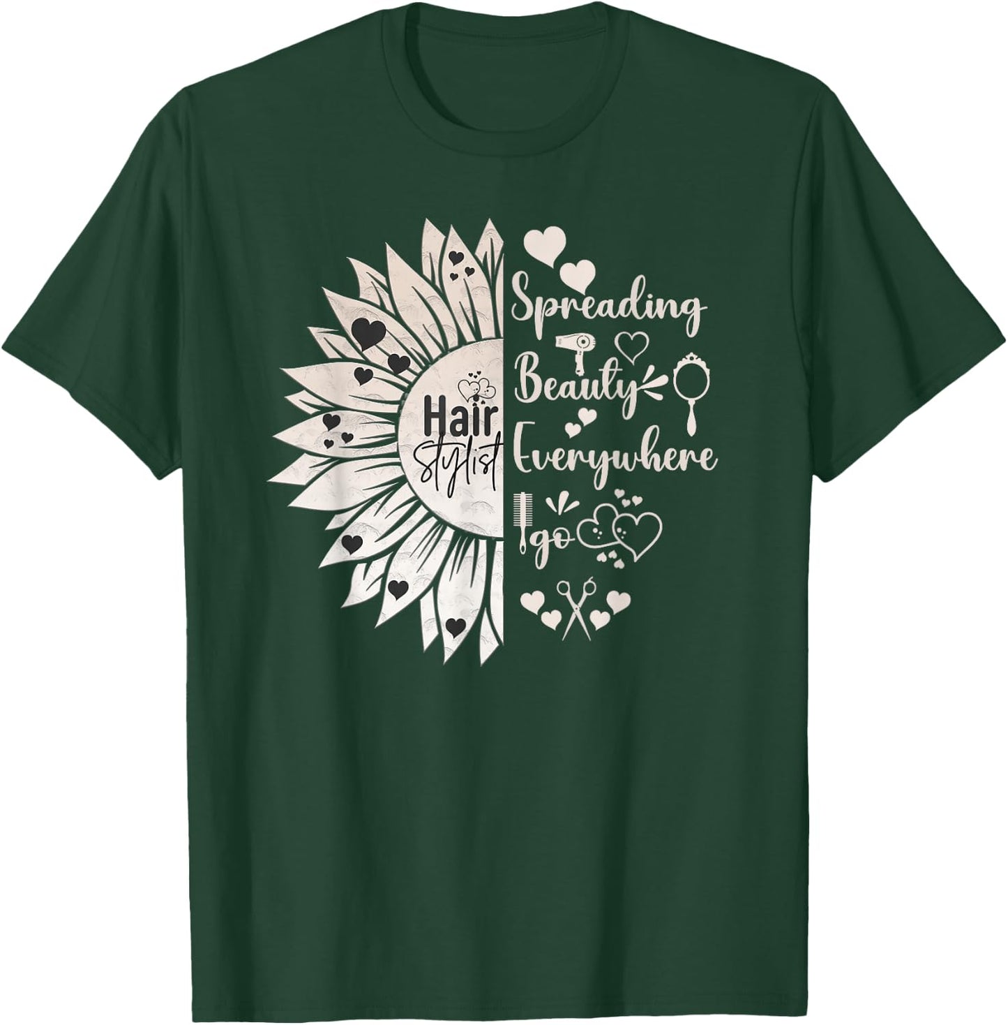 Hair Stylist Sunflower Hairdresser Hairstylist Men Women T-Shirt - T-Shirt | Forest