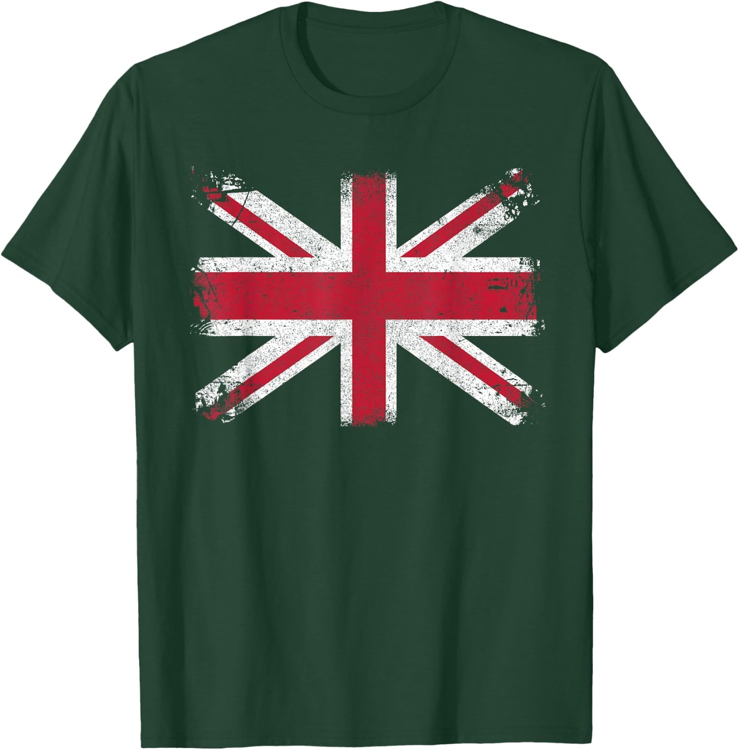 Retro Union Jack Vintage British Flag Shirt Great Britain UK T-Shirt - T-Shirt | Forest