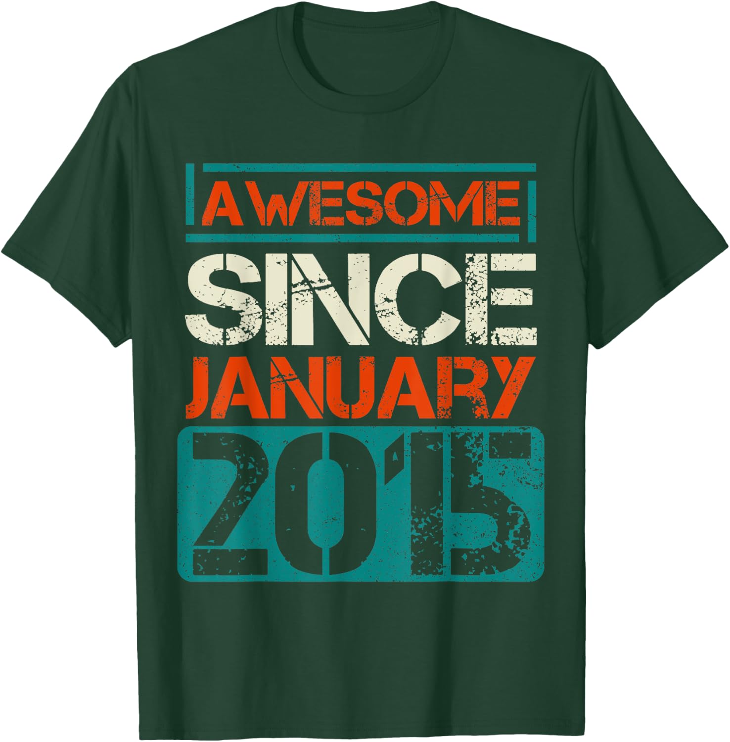 Awesome Since January 2015 shirt 7th 7 Years boys or girls T-Shirt - T-Shirt | Forest