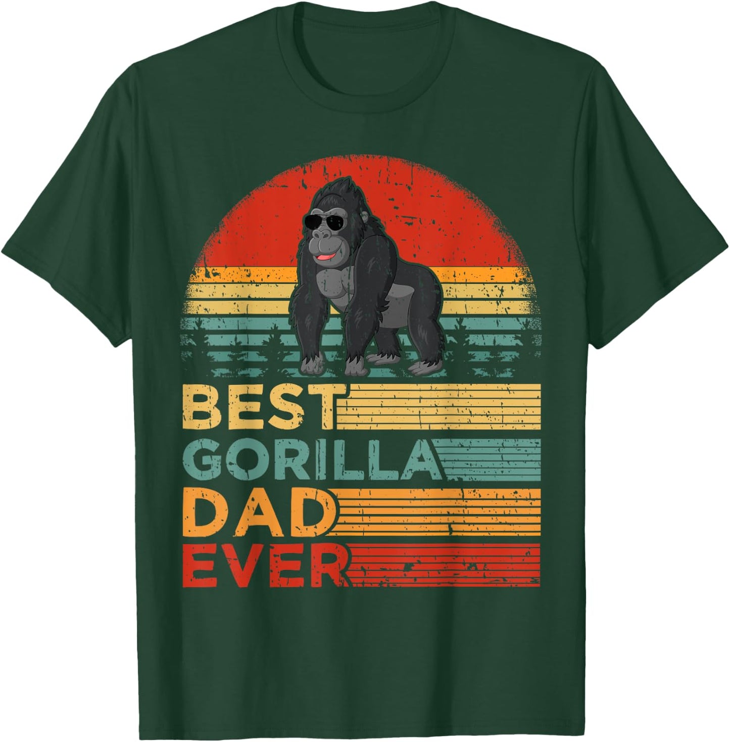 Best Gorilla Dad Ever Funny Vintage Gorilla Father's Day T-Shirt - T-Shirt | Forest