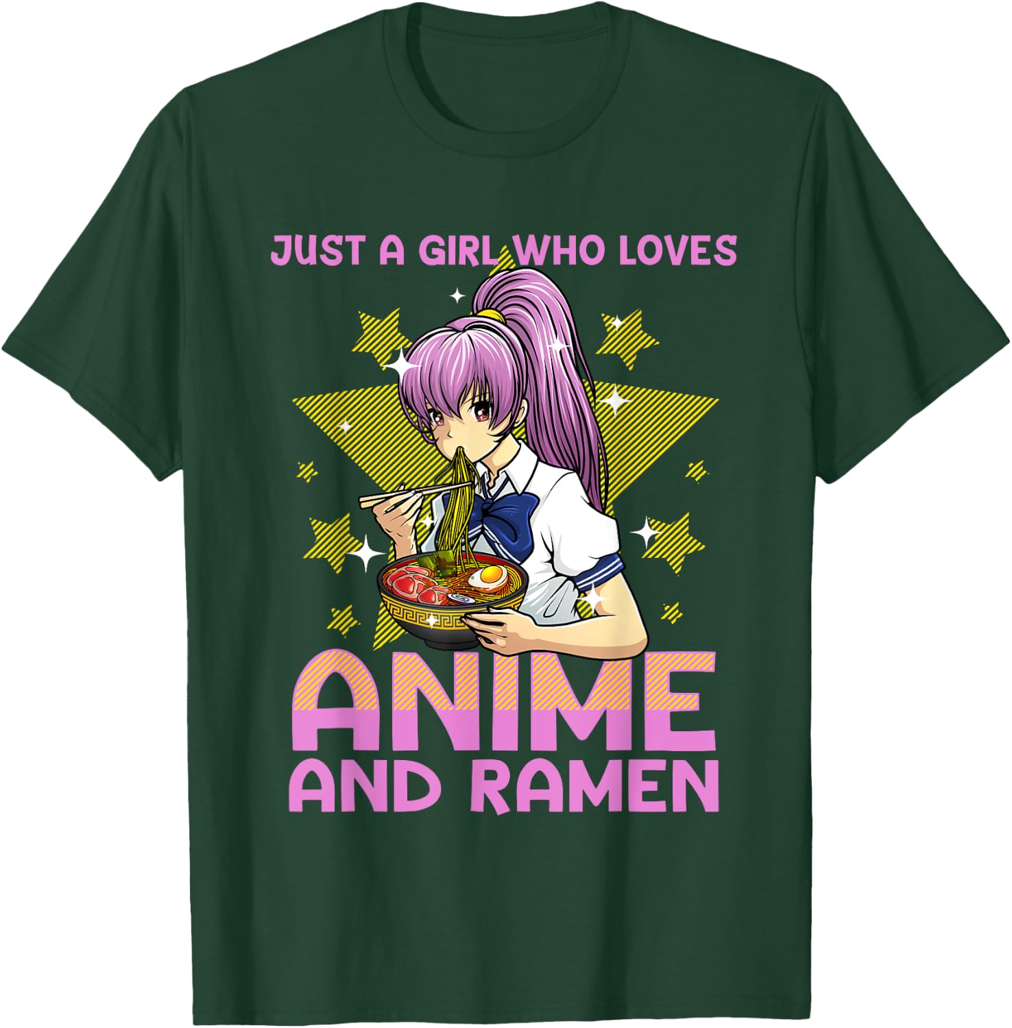 Anime Art Teen Girls Anime Merch Ramen Anime Lover T-Shirt - T-Shirt | Forest