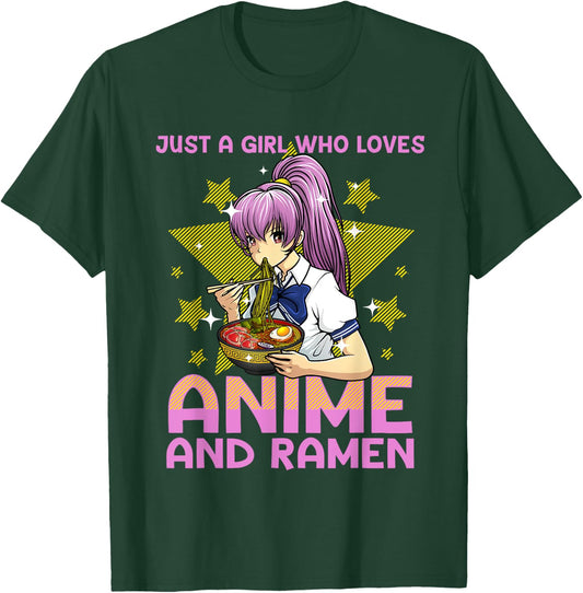 Anime Art Teen Girls Anime Merch Ramen Anime Lover T-Shirt - T-Shirt | Forest