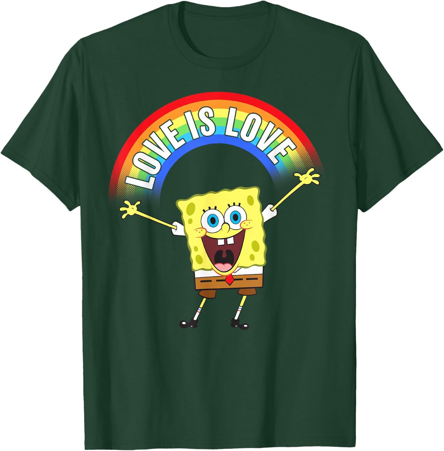 SpongeBob SquarePants Pride Love Is Love Rainbow T-Shirt - T-Shirt | Forest