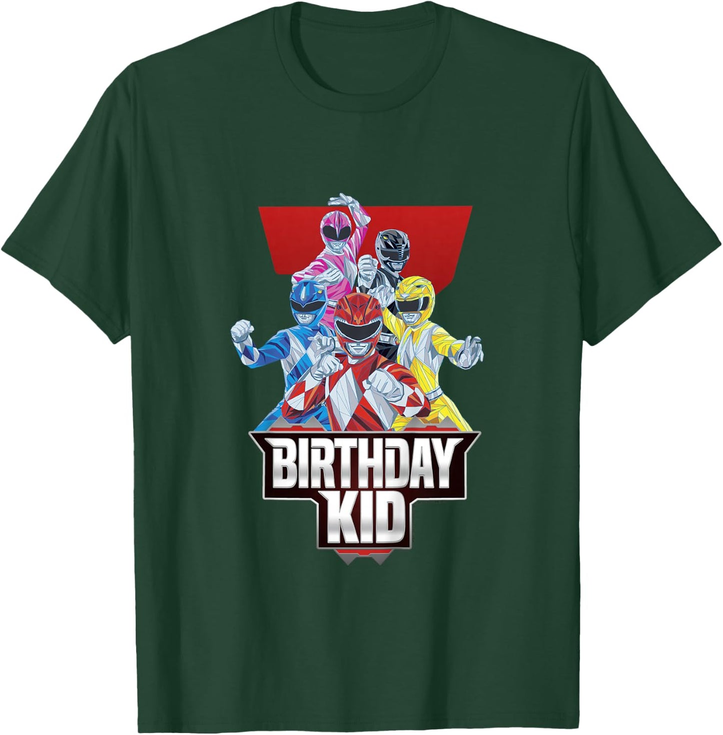 Power Rangers Birthday Kid Mighty Morphin' Group Shot Youth T-Shirt - T-Shirt | Forest
